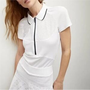 NWT Veronica Beard x L'Etoile Sport Mesh Zip Performance Polo Shirt size M